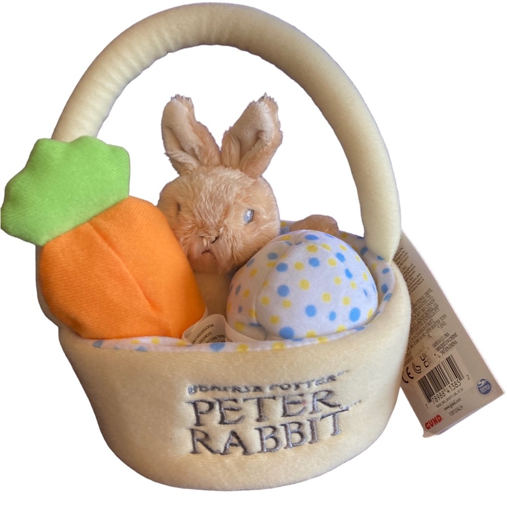 Beatrix Potter Plush Basket with Peter Rabbit and Carrot